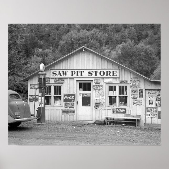 Poster Loja Saw Pit, 1940. Foto Antiga (Frente)