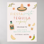 Poster LOLITA Fiesta Siesta Tequila Bachelorette Welcome<br><div class="desc">Este sinal de boas-vindas da bachelorette apresenta tequila colorida e gráficos fiesta e uma combinação de fontes colorida e divertida. Este sinal de boas-vindas é perfeito para a sua última festa de solteira de festa ou fim de semana.</div>