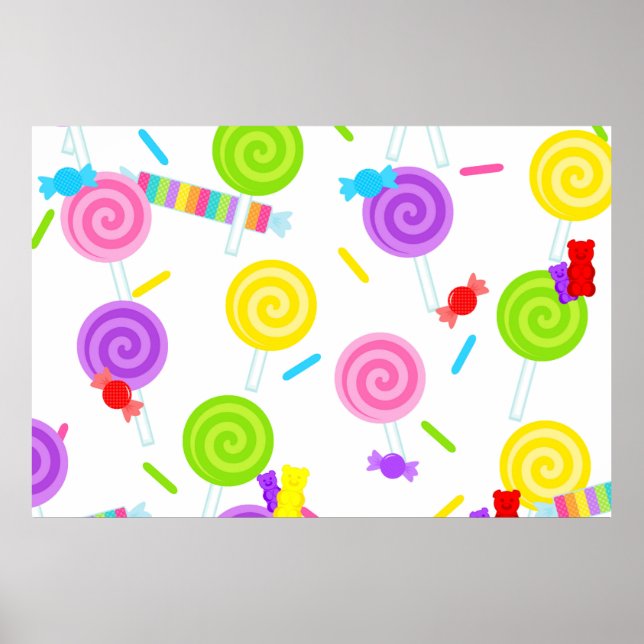 Poster Lollipop Candy Sweet Freats Panorâmica (Frente)