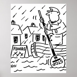 Póster Lollipop Man está arruinando um barco nas enchent