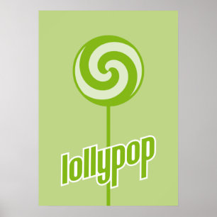 Póster lollypop verde doce doentio