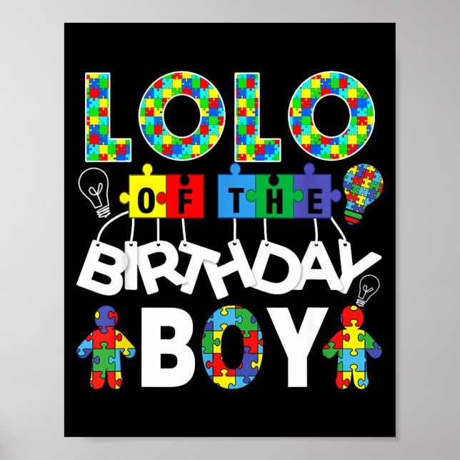 Poster Lolo do menino do aniversário peça de quebra-cabeç (Frente)
