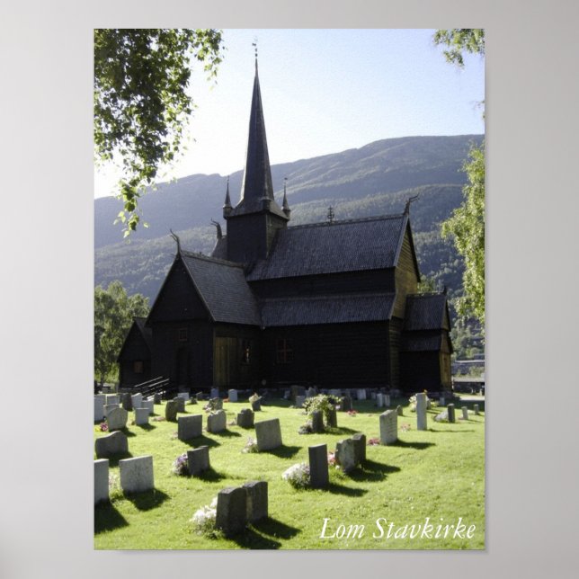 Póster Lom Stavkirke (Frente)