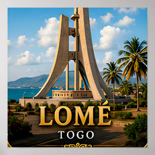 Poster Lomé Praia Atlântica e Monumento à Independência