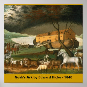 Póster Lona: A Arca de Noah de Edward Hicks - 1846