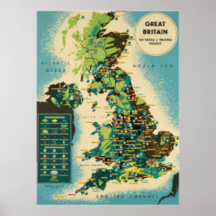 Poster Lona do viagem de Ingleses do ~Vintage de Grâ