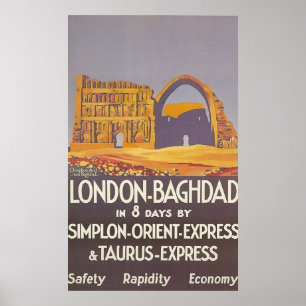 Póster London Baghdad simplon orient express
