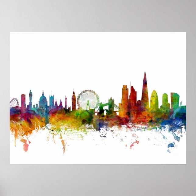 Poster London England Skyline (Frente)