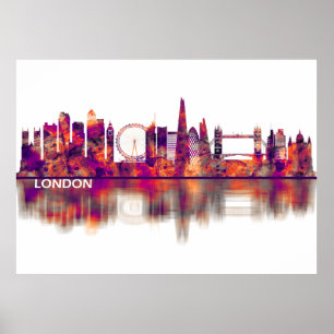 Poster London England Skyline
