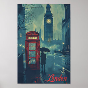 Poster London England UK Vintage Familiar Viagem Place