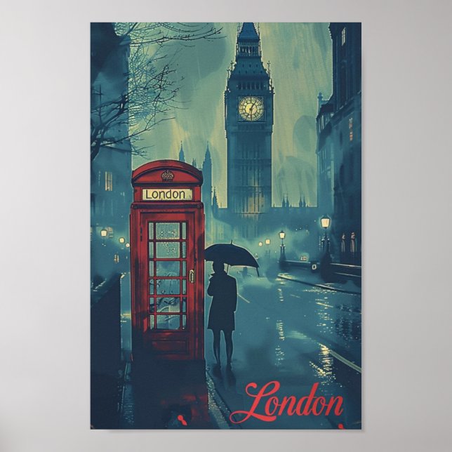 Poster London England UK Vintage Familiar Viagem Place (Frente)