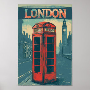 Poster London England UK Vintage Familiar Viagem Place