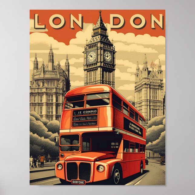 Poster London England United Kingdom Famous Viagem Place (Frente)