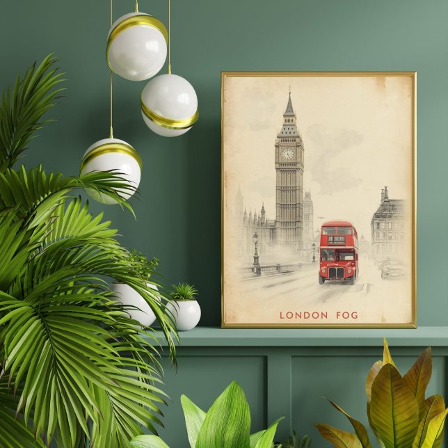 Poster London Fog Vintage Big Ben Travel Print (Criador carregado)