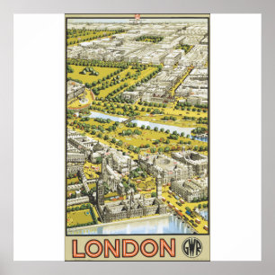 Póster London Gwr, Vintage