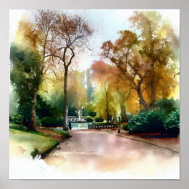 Poster London-Holland Park (A), Watercolor