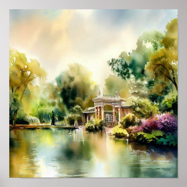 Poster London-Holland Park (C), Watercolor (Frente)