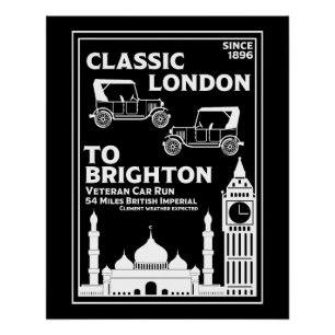 Póster London Para Brighton Veteran Car Run