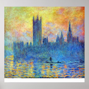 Póster London Parliament in Winter by Claude Monet