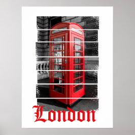 Poster London Phone Box Vintage Souvenir