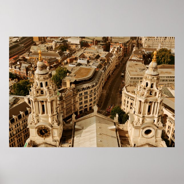 Poster London rooftop view panorama with urban architectu (Frente)