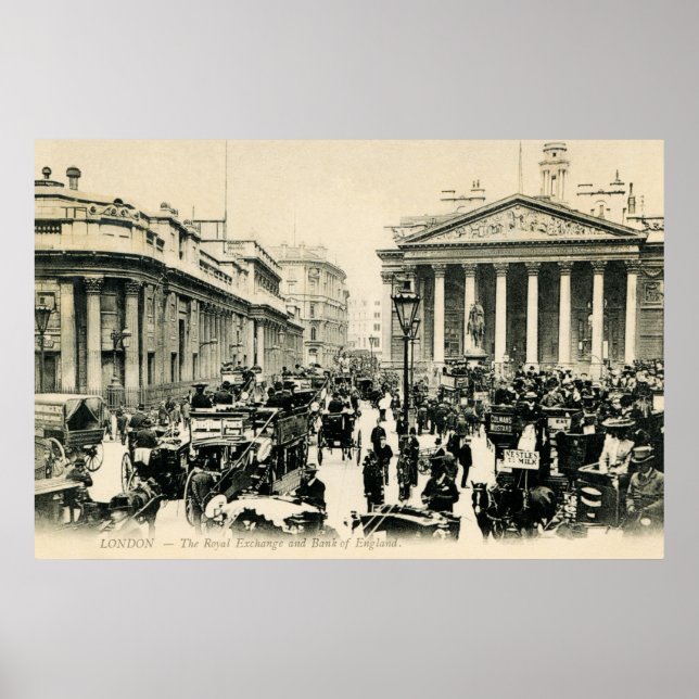 Poster London Royal Exchange e Bank of England 1900 (Frente)