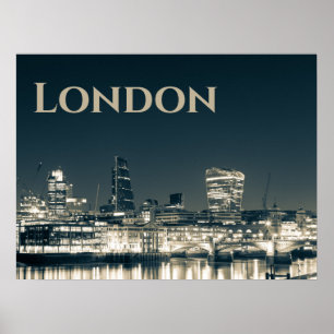 Poster London Skyline Panorama Urban Souvenir Gift