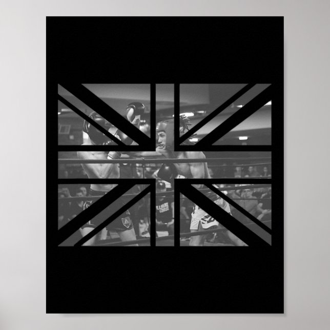 Poster London Souvenir British Flag Boxing Match Funky Co (Frente)