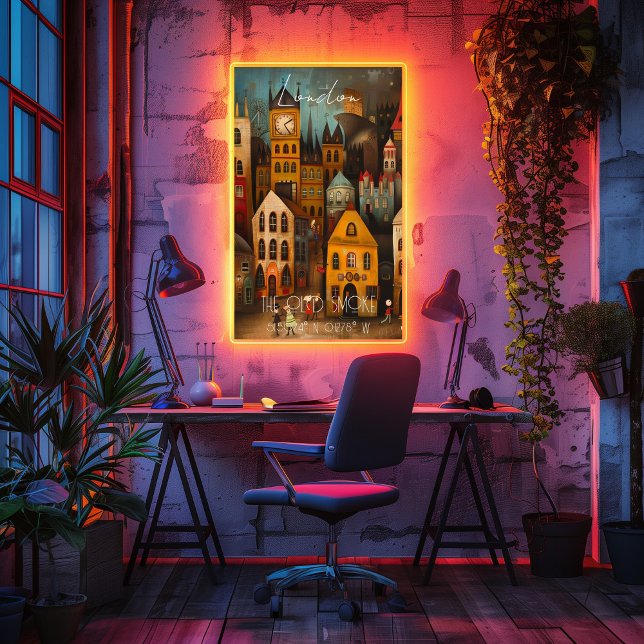 Póster London: The Old Smoke - Whimsical Art (Criador carregado)