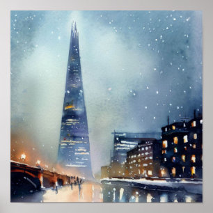 Poster London-The Shard (C), Watercolor
