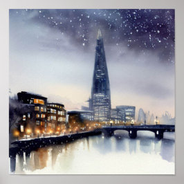 Poster London-The Shard (D), Watercolor