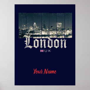 Poster London Uk Skyline Reino Unido England vintage