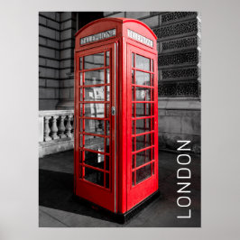 Poster London Vintage Phone Box UK Retro Telephone