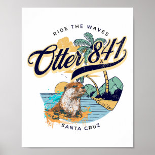 Poster Londra 841 Surfando Otter 841 Prancha de Surf Cali