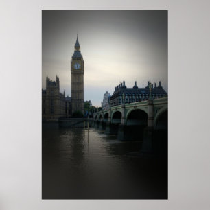 Póster Londres - Big Ben - Tâmisa - Cartaz