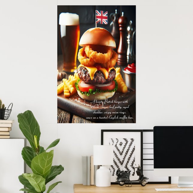 Poster Londres Chamando Burger 24x36 (Escritório em casa)