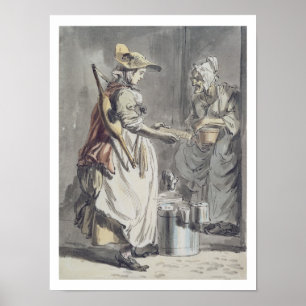 Póster Londres Chora: Uma Leiteira, c.1759 (caneta & pinc