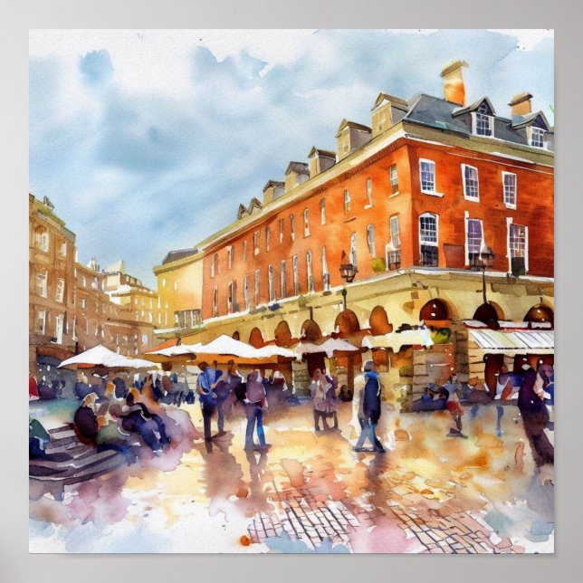 Poster Londres-Covent Garden Piazza, (A), Watercolor (Frente)