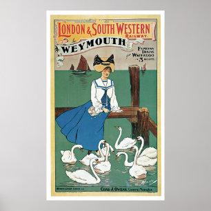 Póster Londres & ~ do sudoeste Weymouth