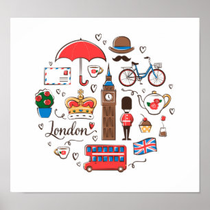 Poster Londres Doodles