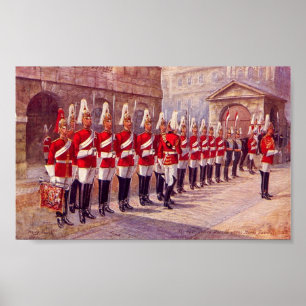 Poster - Londres, guardas de cavalo, parada de