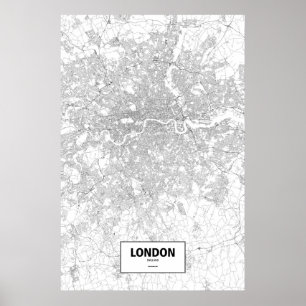 Poster Londres, Inglaterra (preto no branco)