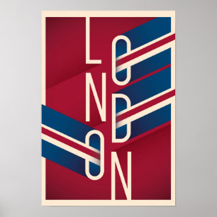 Poster Londres, Inglaterra Tipografia Ilustrada Retroat