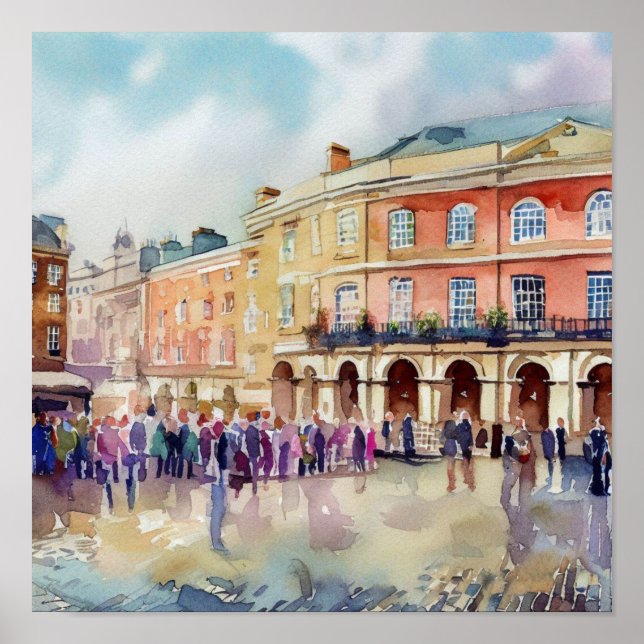 Poster Londres- Notting Hill (A), Watercolor (Frente)