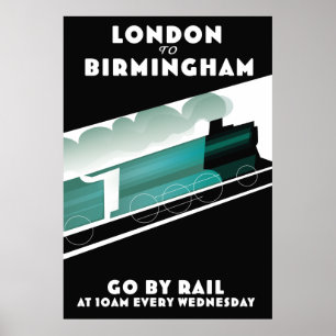 Poster Londres para Birmingham Train poser