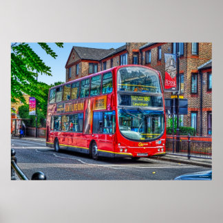 Póster Londres para Lewisham Red Double-decker Bus UK