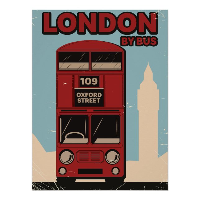Póster Londres por ônibus (Frente)