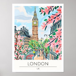 Poster Londres Reino Unido Arte Ilustração Viagem
