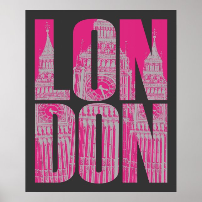 Póster Londres rosa (Frente)