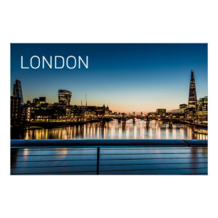 Póster Londres Uk Skyline Reino Unido Inglaterra Souvenir